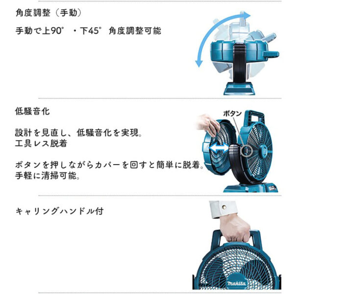 【正規店】マキタ 充電式ファン CF001GZO オリーブ 扇風機  本体のみ 40V makita - 画像 (6)