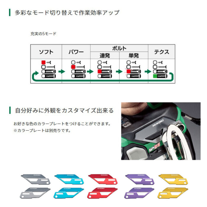 HiKOKI インパクトドライバ ビット別売 18V 本体のみ WH18DC (NNB) ストロングブラック - 画像 (6)