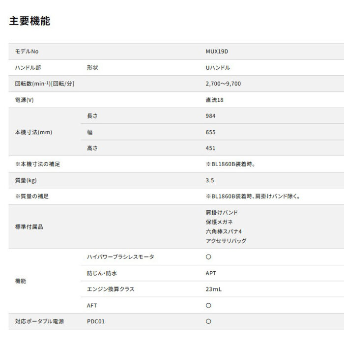 【正規店】草刈り 刈払 畝刈 ブロワ  Uハンドル コンパクト マキタ 充電式スプリットモータ MUX19DZ 18V - 画像 (17)