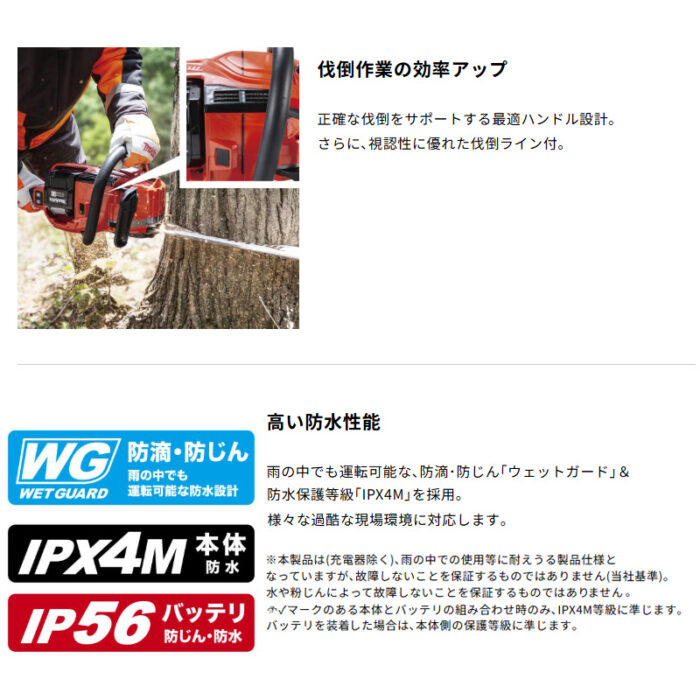 【正規店】 マキタ 充電式チェンソー MUC030GZR3 赤色 刃500mm 95TXL仕様 スプロケットノーズバー 40V 本体のみ - 画像 (10)