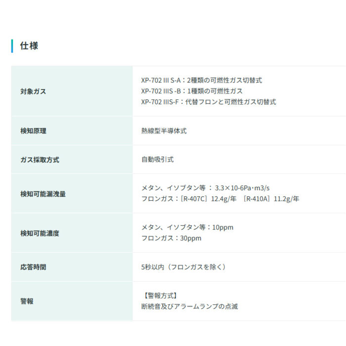 新コスモス電機 XP-702IIIS-F-LPG-フロン(R410A)ガス検知器(漏れ検知用) XP-702IIIS-F-LPG-フロン(R410A)対象ガス：LPG-フロン(R410A) - 画像 (5)