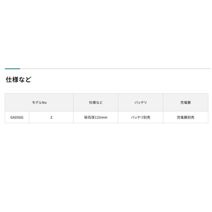 【正規店】 マキタ 充電式フラットヘッドグラインダ GA056GZ 40V 125mm 本体のみ - 画像 (3)