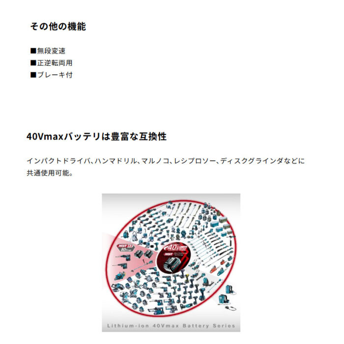 【正規店】 マキタ 充電式ドライバドリル DF003GRDX 40V 180N・m バッテリ・充電器・ケース付 - 画像 (17)