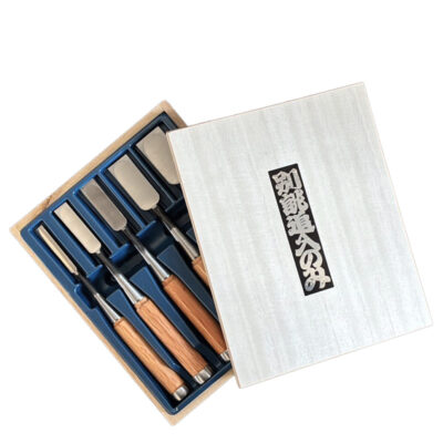 菊蔵 追入赤樫柄 本刃付5本組 木箱入